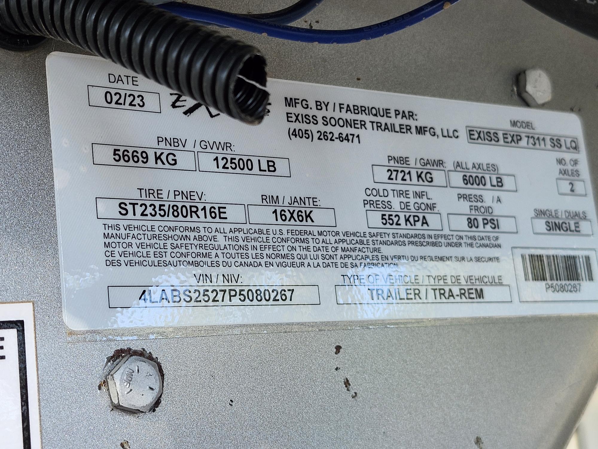 2023 Exiss LQ 3H 7311 LQ